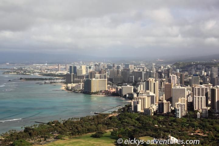 Blick auf Waikiki vom Diamond Head