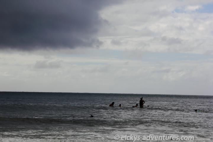 Vollpfosten die auf Korallen stehen am Tunnels Beach Vollpfosten die auf Korallen stehen am Tunnels Beach