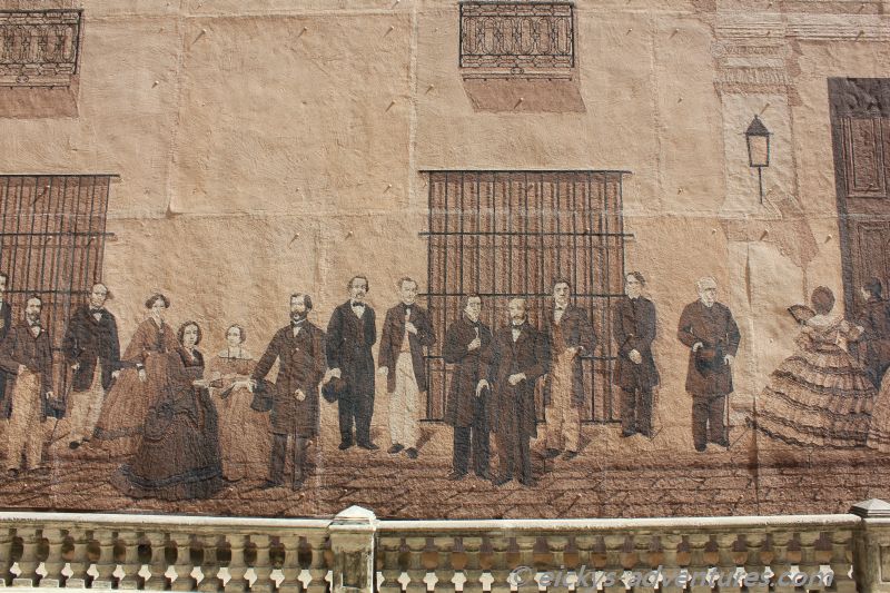 Wandbild in der Calle Mercaderes zeigte alle früheren Persönlichkeiten Havanna IWandbild in der Calle Mercaderes zeigte alle früheren Persönlichkeiten Havanna