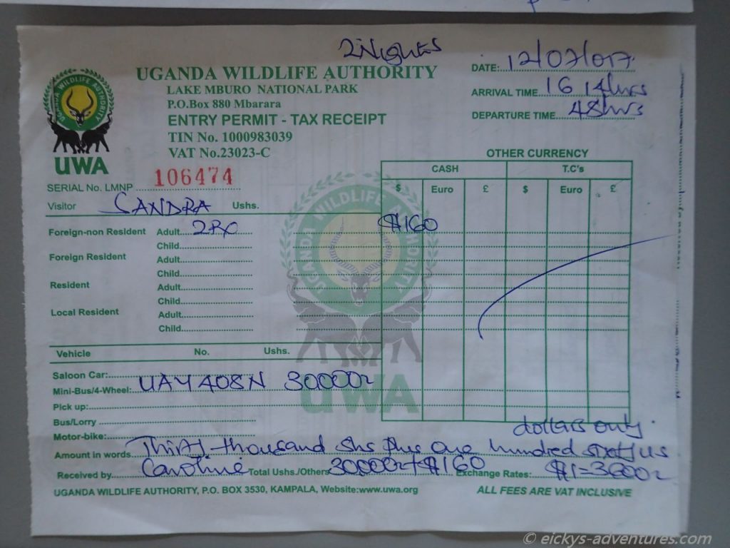 Uganda Wildlife Authority Entry Permit